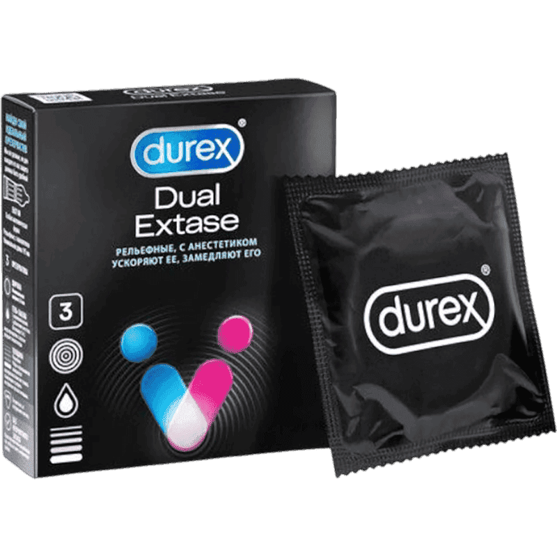 Qoruyucu Durex Dual Extase-kabartmalı 3 əd.
