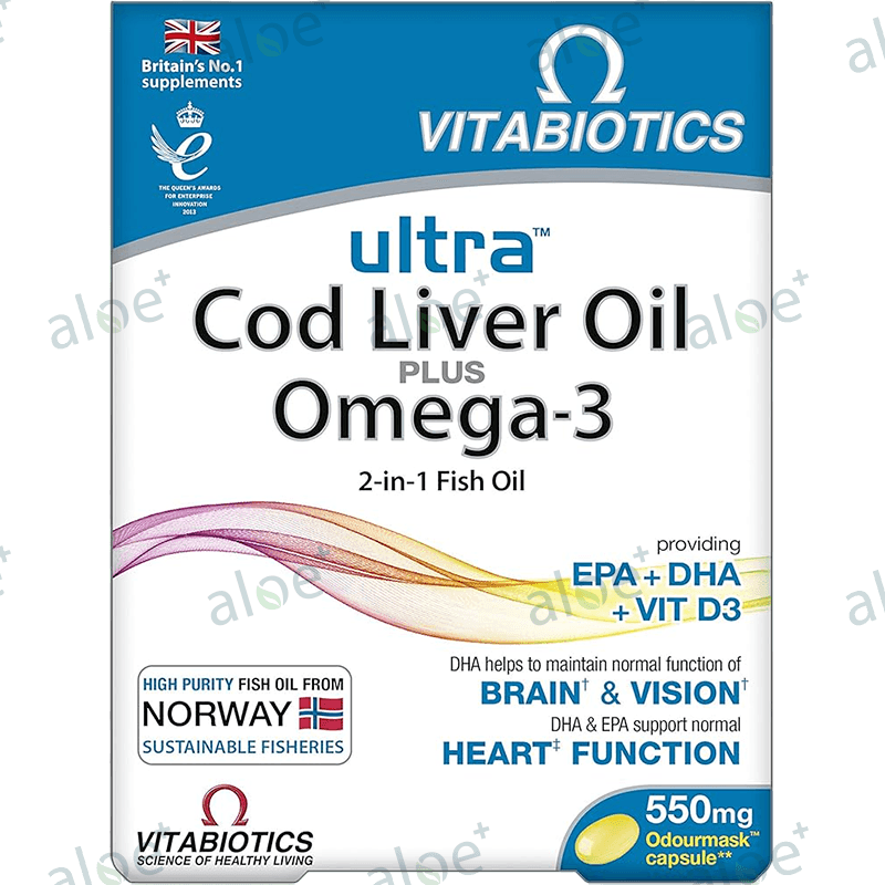 Ultra Cod Liver Oil Plus Omega - 3, 2 In 1 60 Əd.