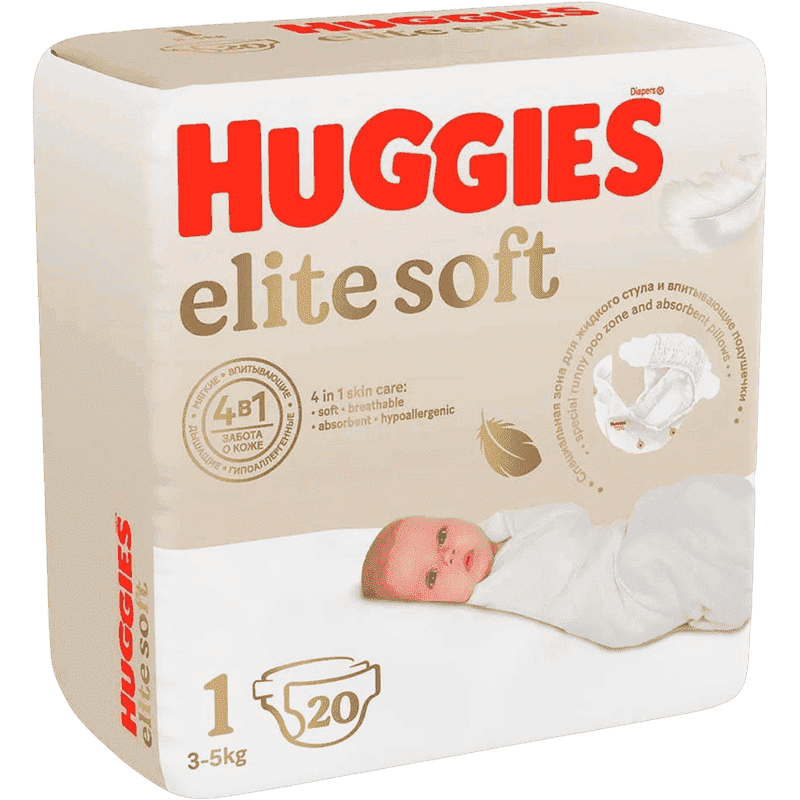 Elite Soft Huggies-1 Uşaq bezi 3-5 kq 20 əd