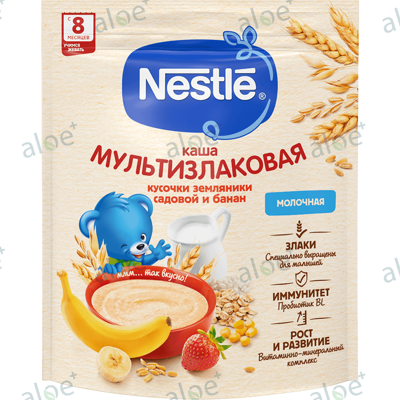 Nestle Uşaq qidası 8 aydan, banan ilə çoxtaxıllı süd sıyığı