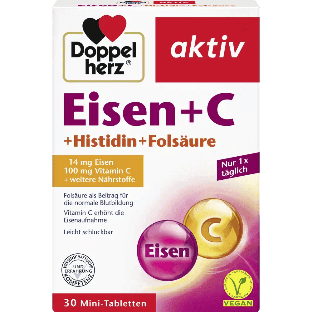 Doppel Herz aktiv Dəmir + Vitamin C, 30 əd
