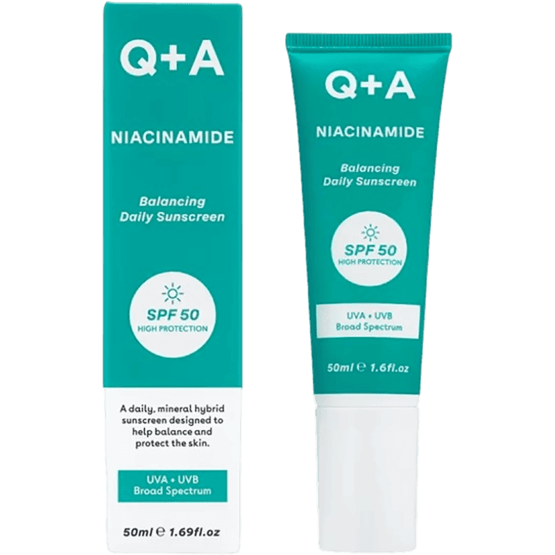 Q+A SPF50 və Niasinamidli Balanslaşdırıcı, Günəşdən Qoruyucu Krem 50 ml