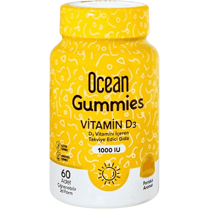Ocean Gummies Vitamin D3 1000 ME jele formasında, 60 əd