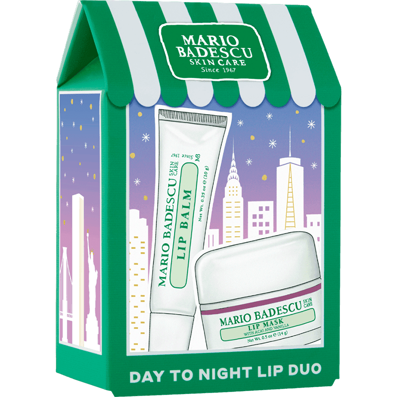 Mario Badescu Gündən gecəyə bayram 2024 dəsti: Dodaq balzamı 10 q + dodaq maskası Asai və Vanil 14 q